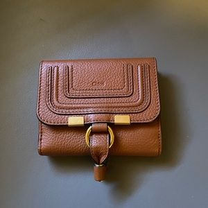 Chloe marcie trifold tan wallet